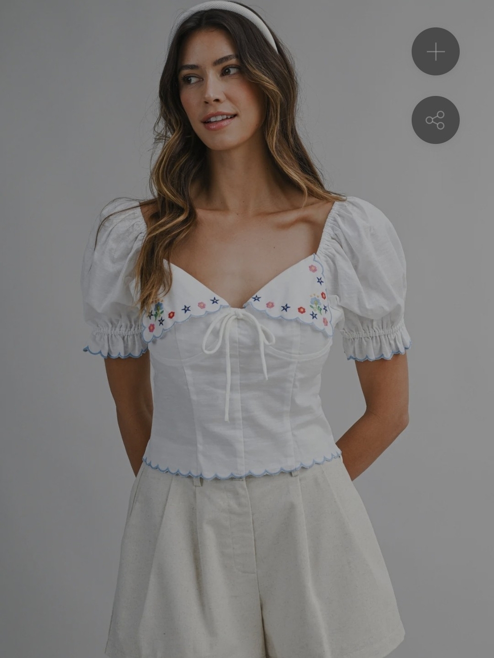 Mable HAILEY EMBROIDERY SHORT SLEEVE TOP